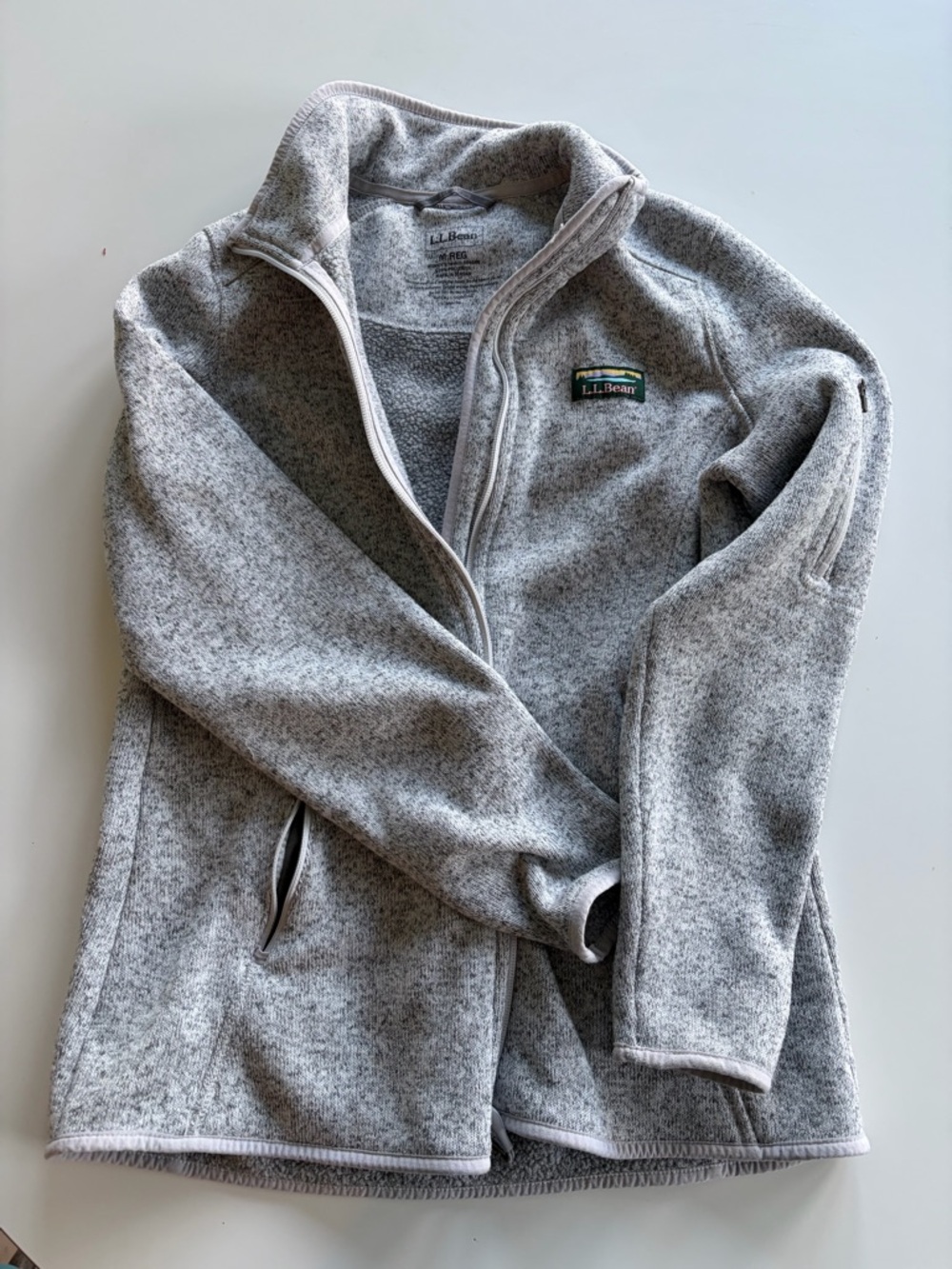 L.L. Bean Light Heather Gray Full-Zip Fleece Jacket